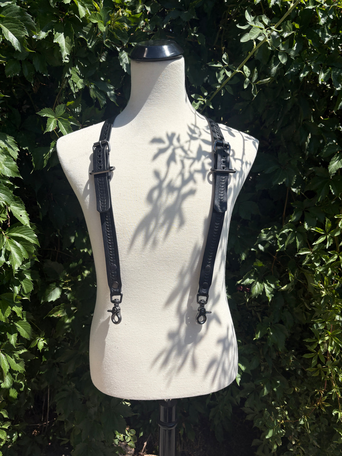 Midnight Black Suspenders
